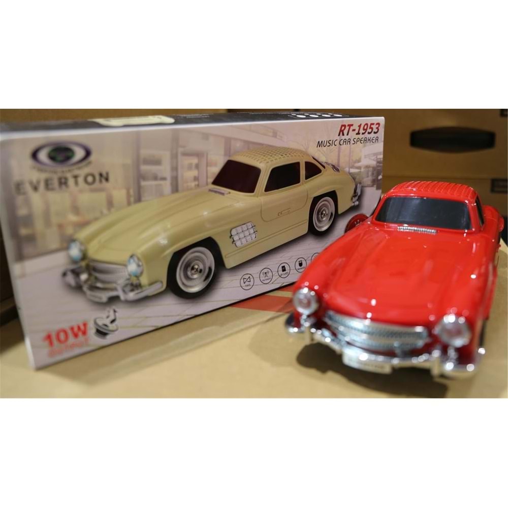 EVERTON RT-1953 Kırmızı Bluetooth Fm-Usb-Tf-Aux Şarjlı Nostaljik Radyo