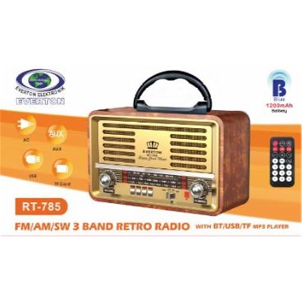 Everton RT-785 Bluetooth Usb-Micro Sd Nostaljik Radyo