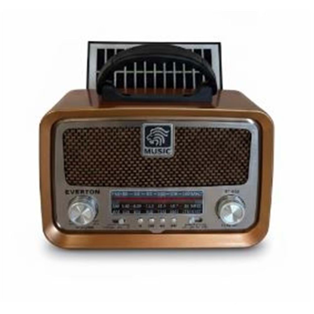 Everton RT-653 Solarlı,Şarjlı Nostaljik Radyo (Bluetooth-USB-SD-FM ) 