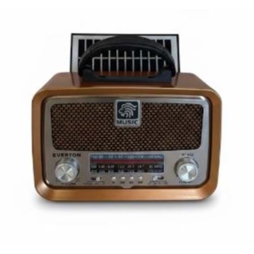 Everton RT-653 Solarlı,Şarjlı Nostaljik Radyo (Bluetooth-USB-SD-FM ) 