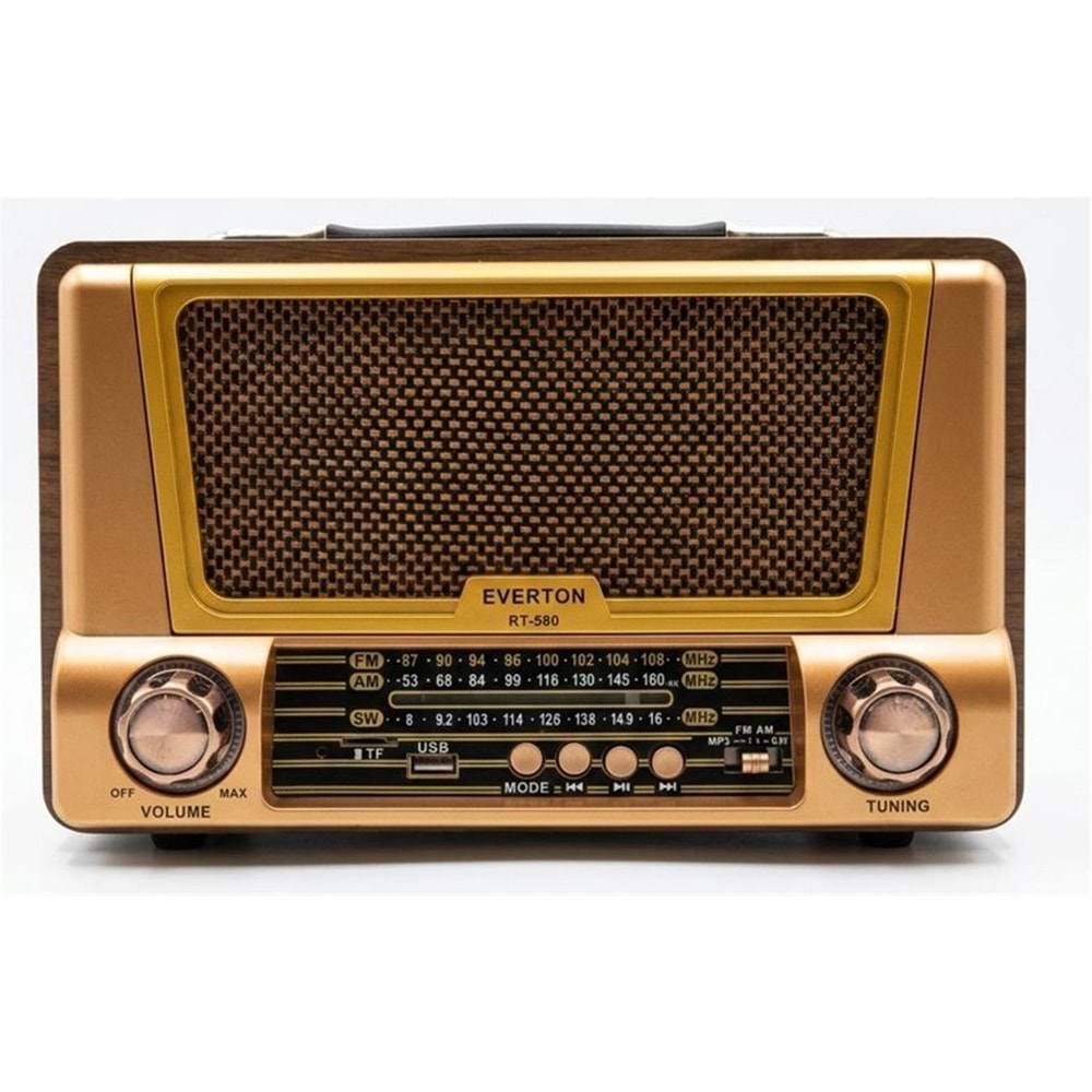 Everton Rt-580 Bluetooth Fm-Usb-Tf-Aux Şarjlı Nostaljik Radyo