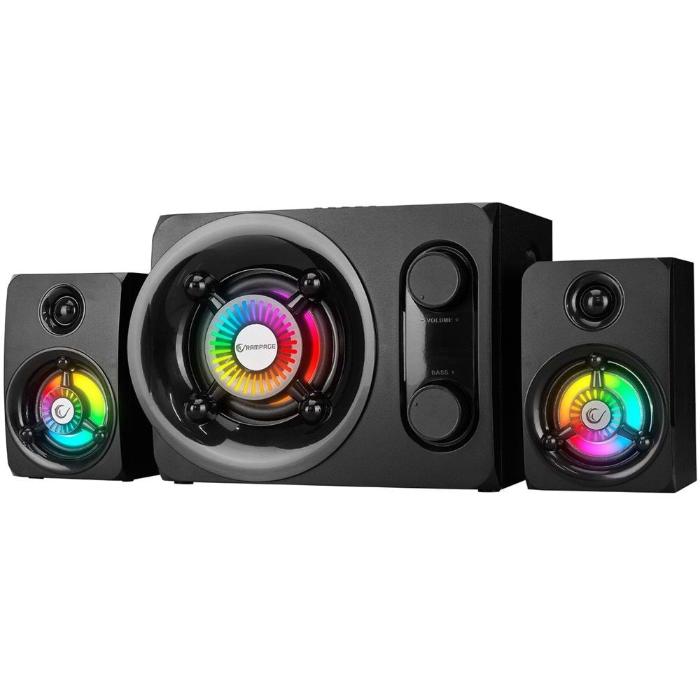 Rampage RMS-G8 Antares 2+1 25W Bluetooth+USB-SD-FM Rainbow Siyah Led Işıklı Gaming Speaker Hoparlör