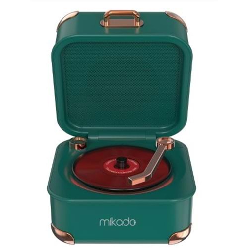 Mikado MD-62BT 5W 1200mAh Yeşil TF Kart + Bluetooth Destekli Klasik Retro Müzik Kutusu