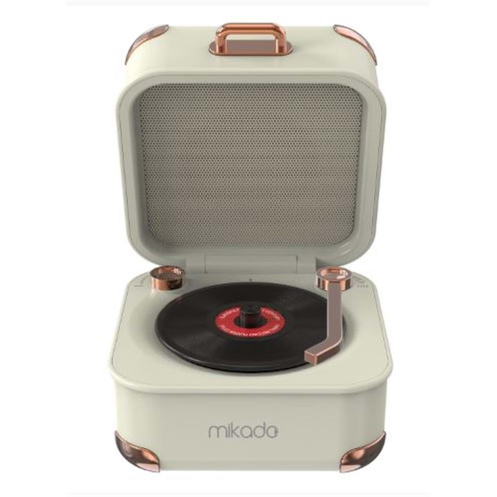 Mikado MD-62BT 5W 1200mAh Krem TF Kart + Bluetooth Destekli Klasik Retro Müzik Kutusu