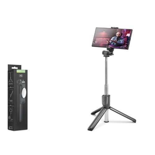 Nodar Nd1041 Tripod Selfie Çubuğu - Bluetooth 5.0 Uzaktan Kumandalı 100Cm Siyah