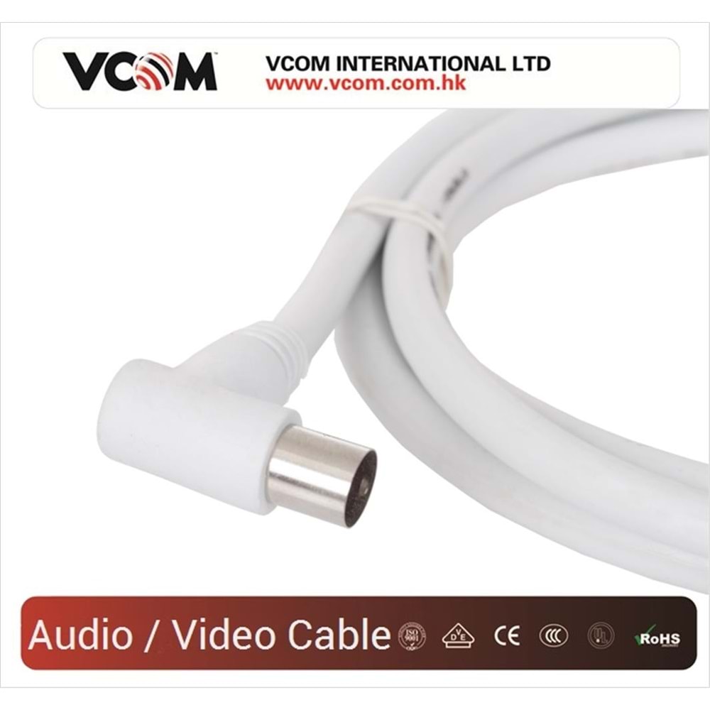 Vcom CV601R 5mt Analog Beyaz Tv Kablosu