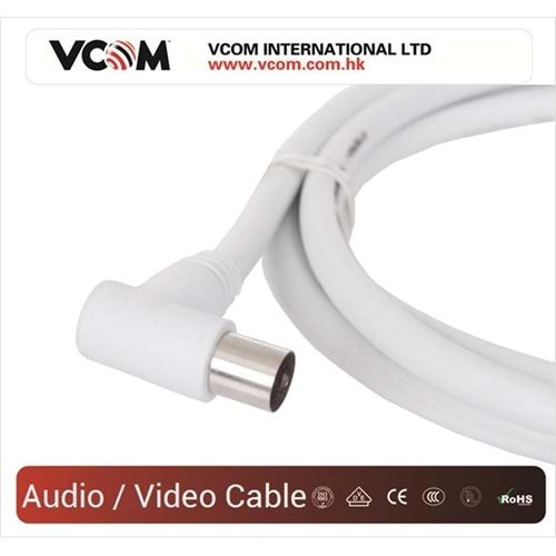 Vcom CV601R 5mt Analog Beyaz Tv Kablosu