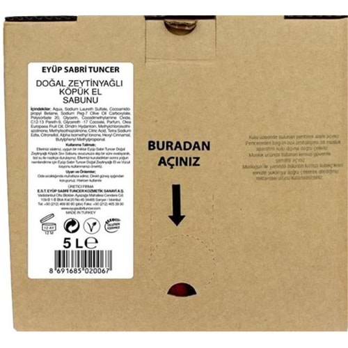 Eyüp Sabri Tuncer Zeytinyağlı Sabun 5lt Bag In Box Endüstriyel