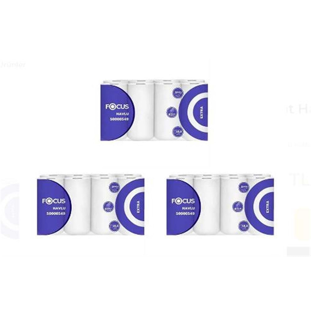 Focus Extra Kagit Havlu Cift Katli 8Li X 3 Paket (50000549)