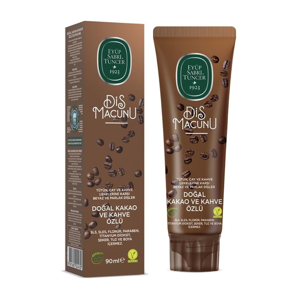 Eyüp Sabri Tuncer Doğal Kakao ve Kahve Özlü Macunu 90ml 