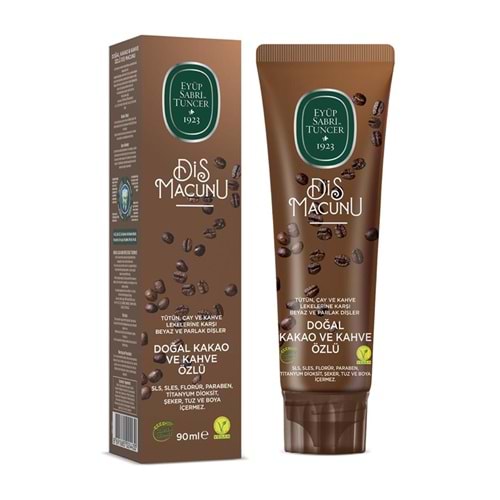 Eyüp Sabri Tuncer Doğal Kakao ve Kahve Özlü Macunu 90ml 