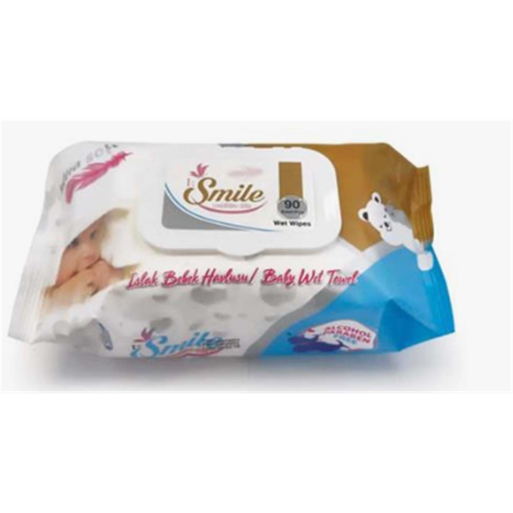Smile 90LI Islak Mendil (Alcohol&Paraben Free) (Islak Bebek Havlusu)