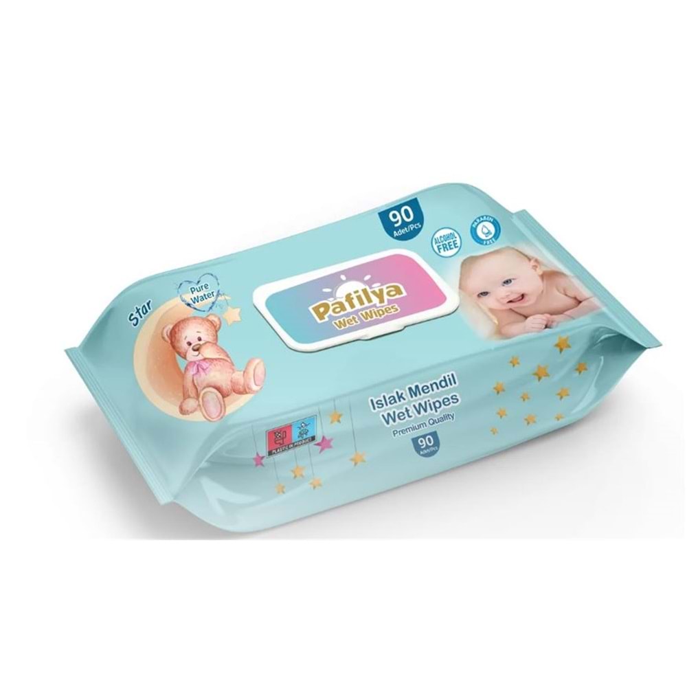 Pafilya Star Bebek Islak Havlu 90 lı (Alcohol Free- Paraben Free) Premium Quality Wet Wipes