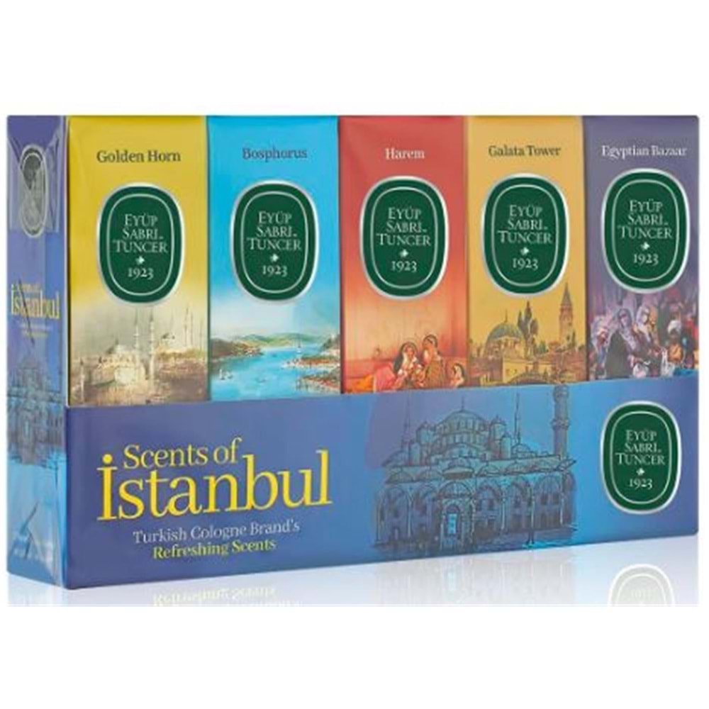 Eyüp Sabri Tuncer 16ml Silindir Cam Şişe Kolonya 5li Set Scents of İstanbul