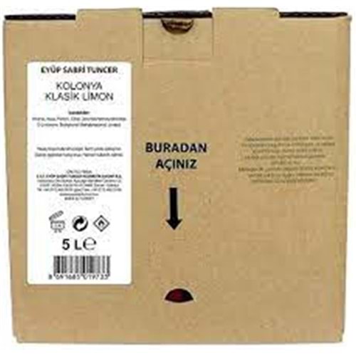 Eyüp Sabri Tuncer 5lt Limon Kolonyası (5lt Bag IN Box Endüstriyel)