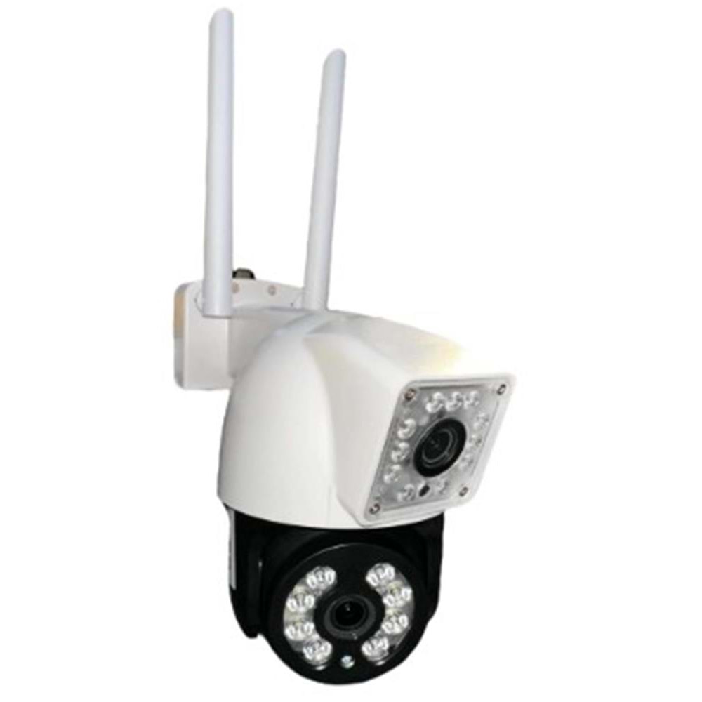 OKam O-Kam 3011 Çift Kameralı Full HD 4 MP Gece Görüşlü IP Wi-Fi PTZ Güvenlik Kamerası