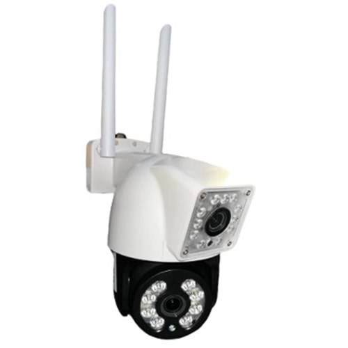 OKam O-Kam 3011 Çift Kameralı Full HD 4 MP Gece Görüşlü IP Wi-Fi PTZ Güvenlik Kamerası