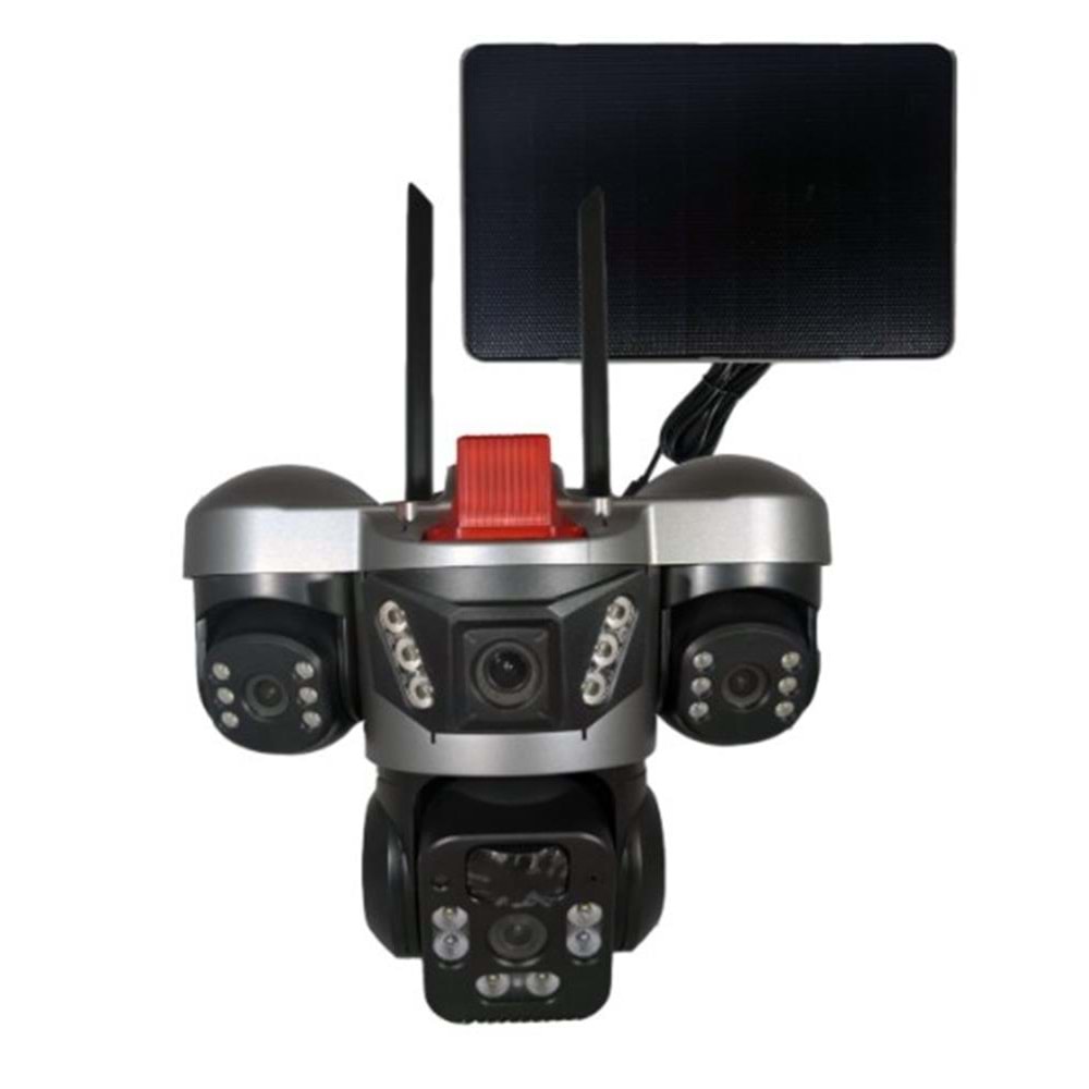 Apronx APX-WSP364 9Mp 3.6mm 2-2.8mm 4G Solar Üç Kamera 24 Led PTZ