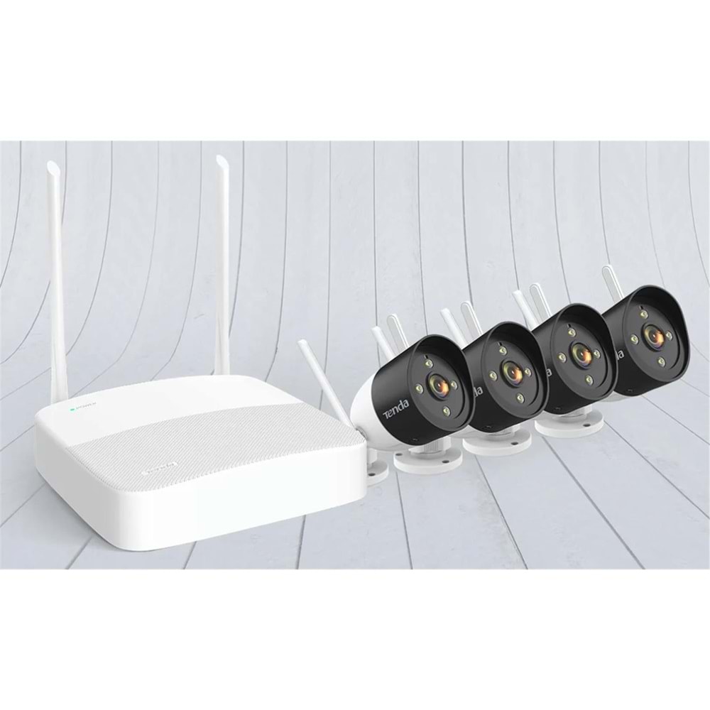 Tenda K4W-3TC 4 Kanal NVR Kayıt Cİhazı + 4 Adet Outdor Ip Wifi Bullet Kamera Set