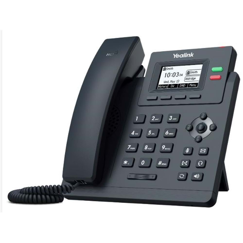 Yealink T31P IP Telefon PoE Destekli Adaptör Dahil