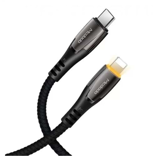MCDODO CA-7651 36W Type-C To Lightning Hızlı Data-Şarj Kablosu 1.8M 3A - Siyah