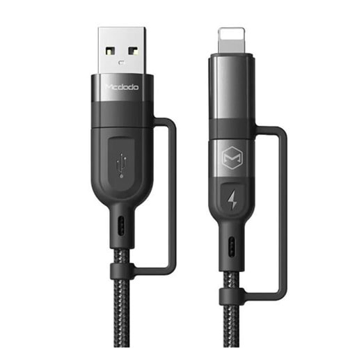 MCDODO CA-8070 60W 4 in 1 Hızlı Data-Şarj Kablosu 3A 1.2m - Siyah