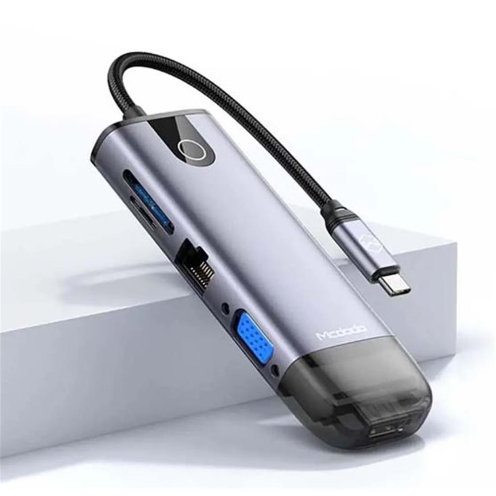 MCDODO HU-7420 10in1 Type-C Gigabit Lan + HDMI + Macbook + VGA Çoklayıcı Adaptör
