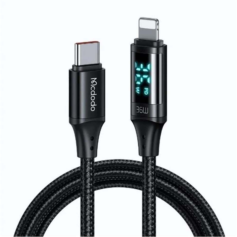 MCDODO CA-1030 36W TYPE-C TO LİGHTNİNG DİJİTAL GÖSTERGELİ DATA-ŞARJ KABLOSU