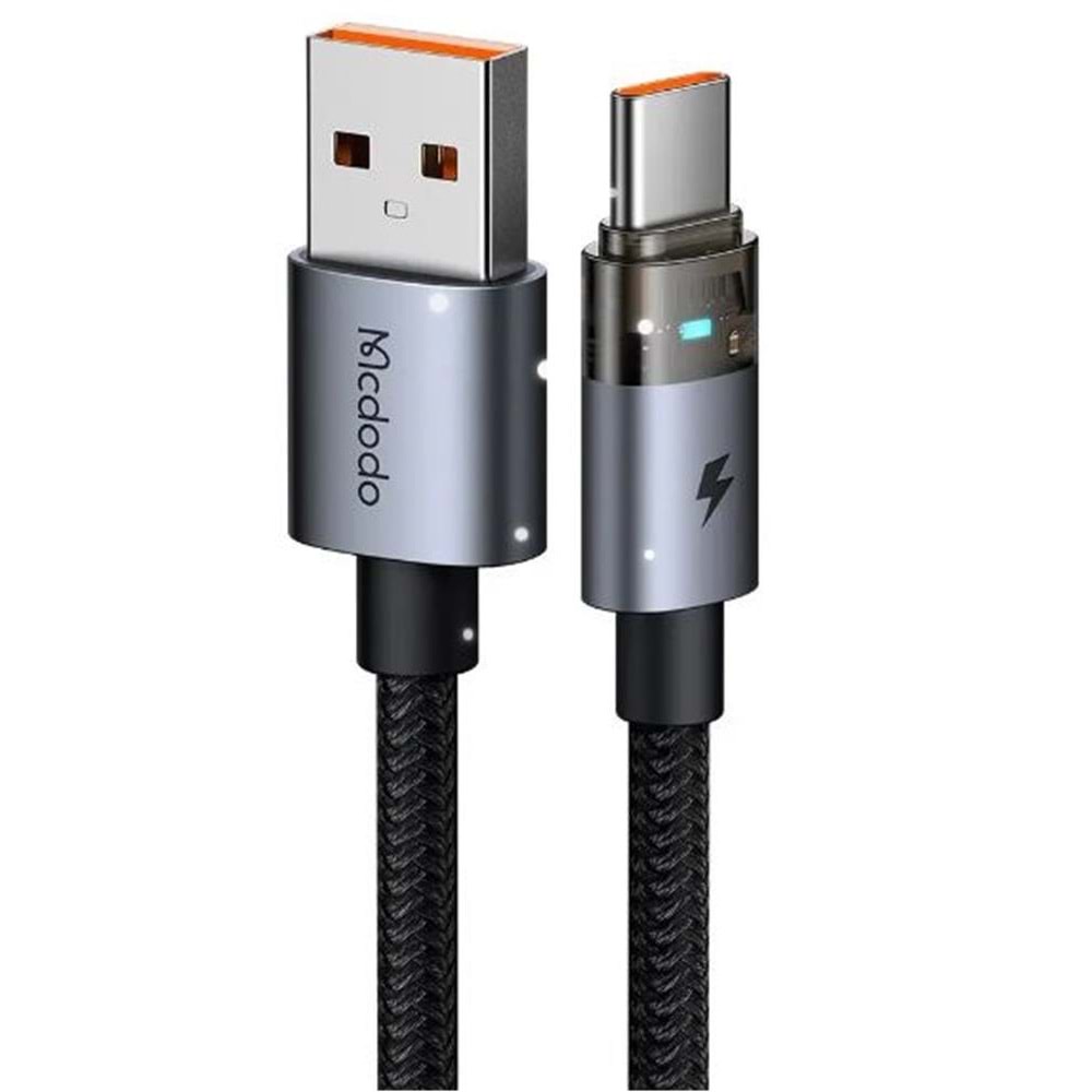 MCDODO CA-5581 TYPE-C TO TYPE-C 100W 1.2M LED IŞIKLI ŞEFFAF KABLO