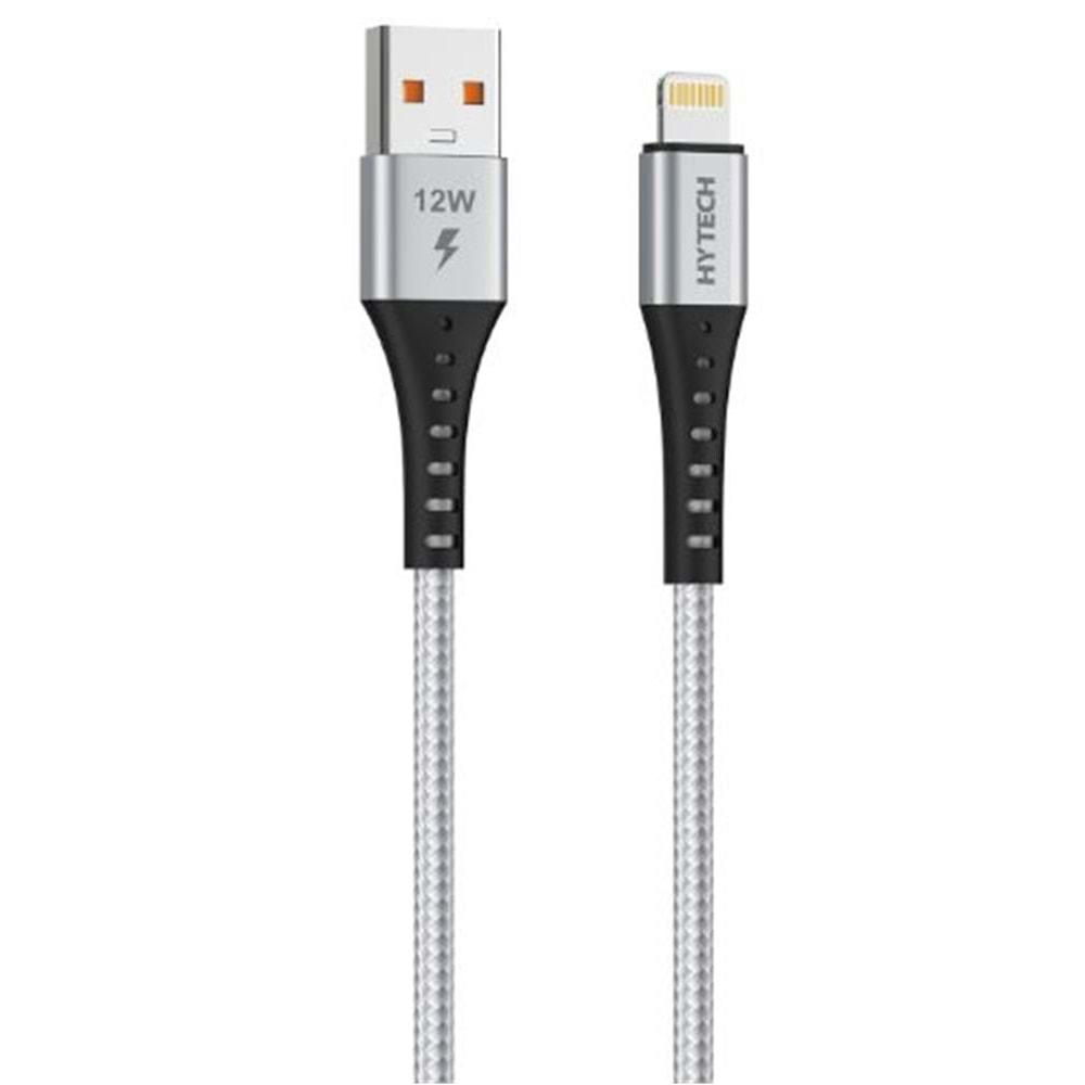 Hytech HY-X331 1m 2.4A Lightning Silver Gri Data + Şarj Kablosu