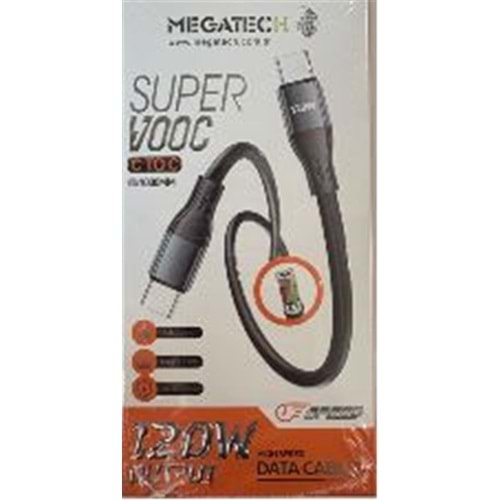 Megatech MT-120T Hasır 120W Type-C To Type-c Data Kablosu