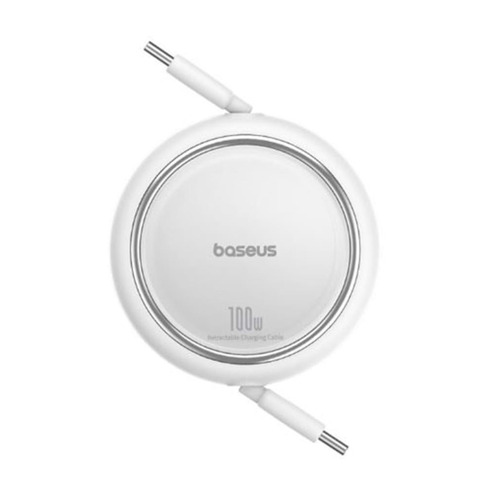 Baseus Free2 Draw Mini Beyaz P10364500211-00 1Mt 100W Pd Makaralı Type-C to Type-C 