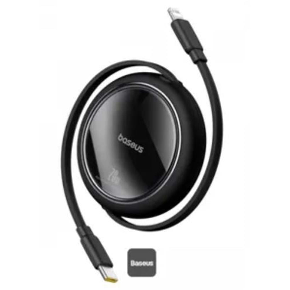 Baseus P10364501111-00 Free2Pull Makaralı Şarj Kablosu USB-C-Lightning 20W 1m