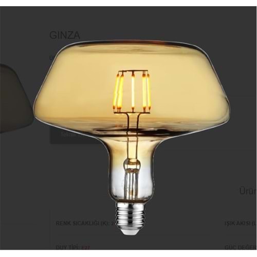 Horoz Ginza-8 Led Ampul 2400K 8W Flament