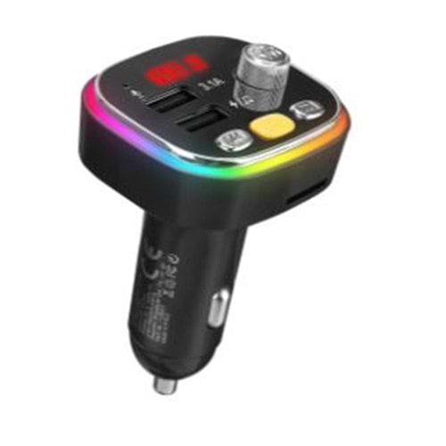 S-link SL-BT306 Çift USB 5V 3.1A Rainbow Işıklı Led Ekran TF Kartlı V5.0 Bluetooth Fm Transmitter