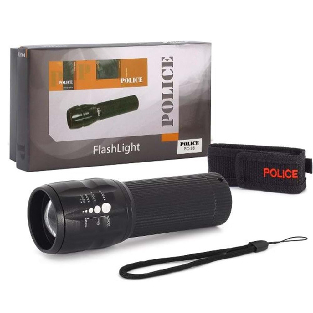 Police Pc-86 Pilli Para Kontrol Feneri Mor Işık