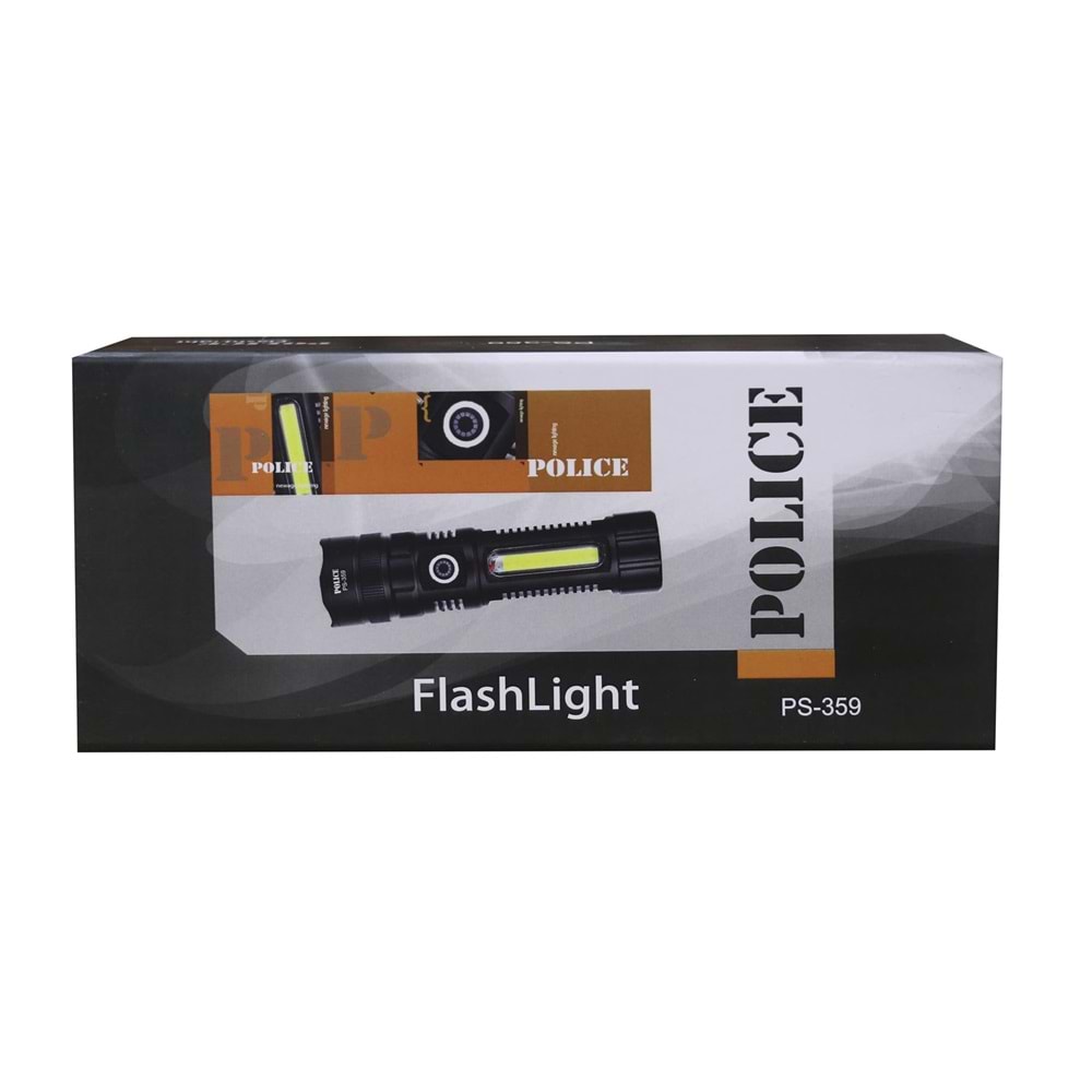 Polıce PS-359 Zoom, Magnet Ve Yan Aydınlatmalı Özellikli Şarjlı El Feneri