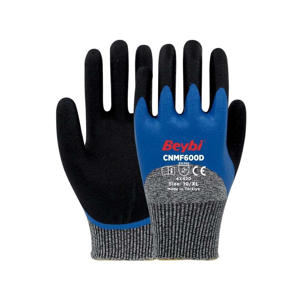 Beybi CNMF610D 10 Beden 12li Kesilmeye Dayanıklı Mikro Köpük 3-4 Nitril Kaplı Eldiven