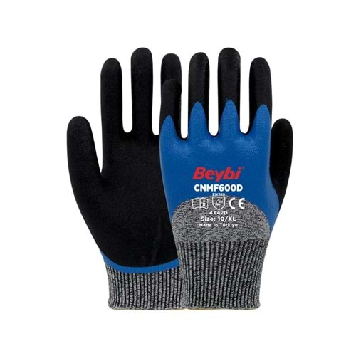 Beybi CNMF610D 10 Beden 12li Kesilmeye Dayanıklı Mikro Köpük 3-4 Nitril Kaplı Eldiven