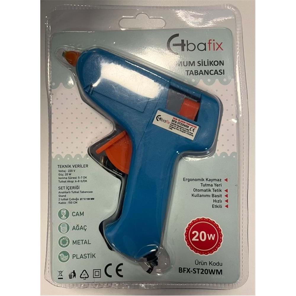 Bafix Mum Silikon Tabancası Mavi 20W