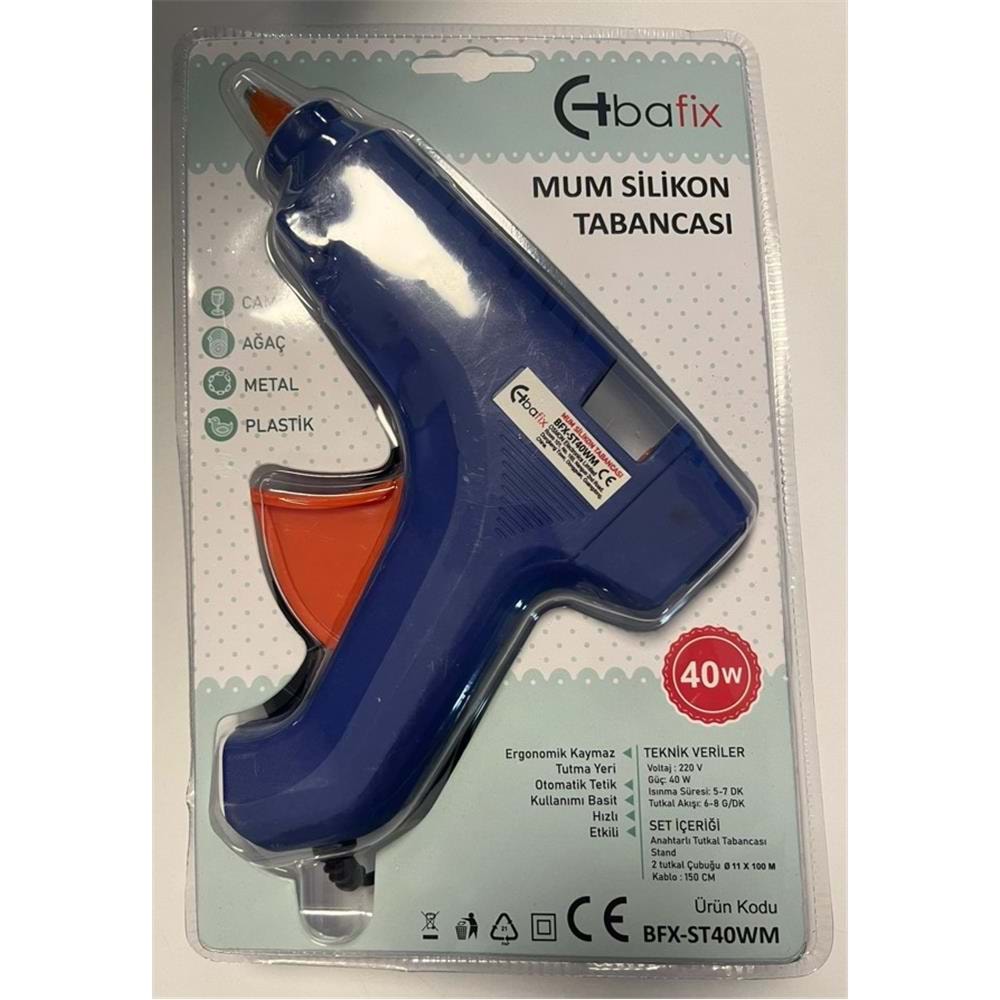 Bafix Mum Silikon Tabancası Mavi 40W