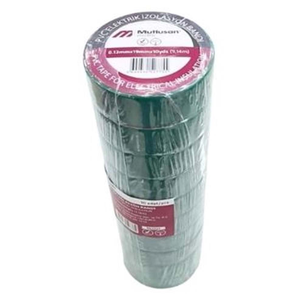 Mutlusan 10-19 İzole Bant 10lu(Elektrik Bant) Yeşil 065133151019