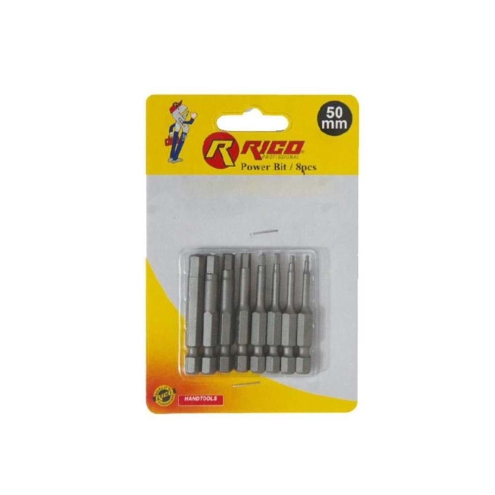 Rıco 005-KK1132 50MM 8 Parça Allen Bits Uç Seti 