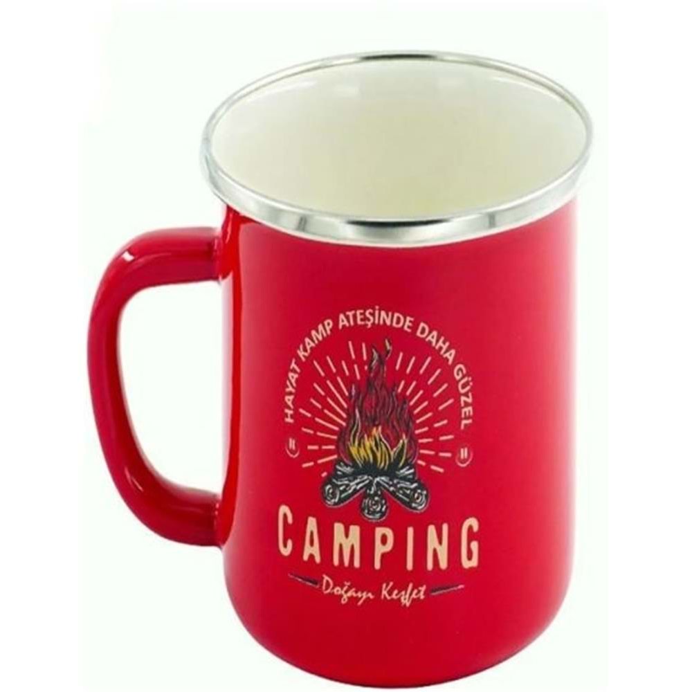 ORCAMP Retro Emaye Bardak Kırmızı 330CC OUT-1900
