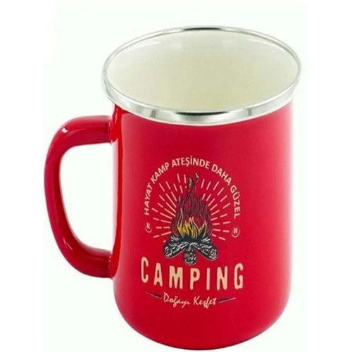 ORCAMP Retro Emaye Bardak Kırmızı 330CC OUT-1900