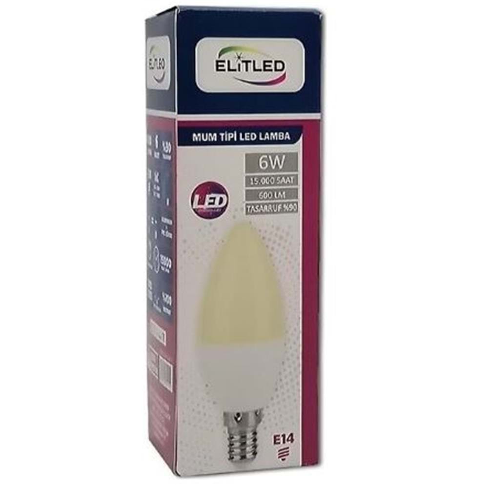 ELİTLED MUM BEYAZ AMPUL 6W
