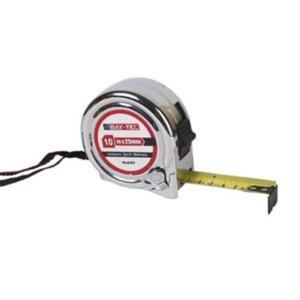 Bay-Tec Mk4149 10Mt 25MM Krom Şerit Metre 