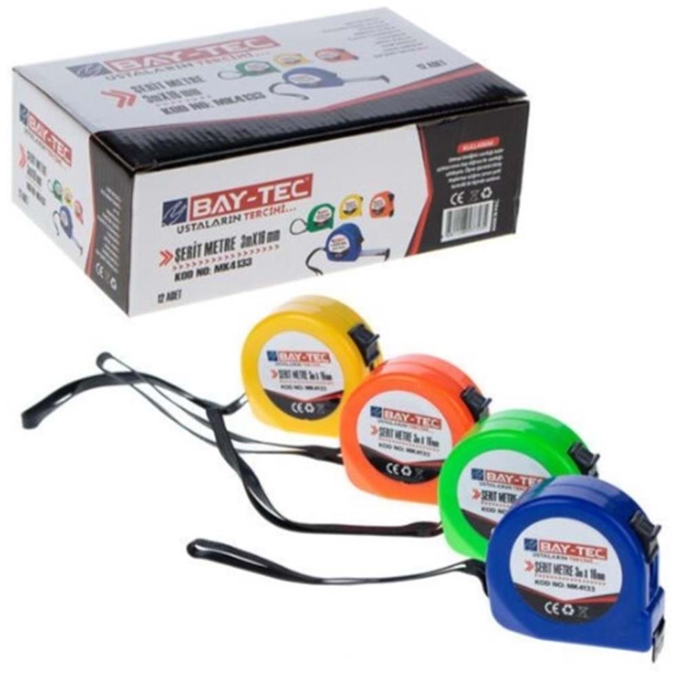 Bay-Tec Mk4133 3MtX16MM Şerit Metre 