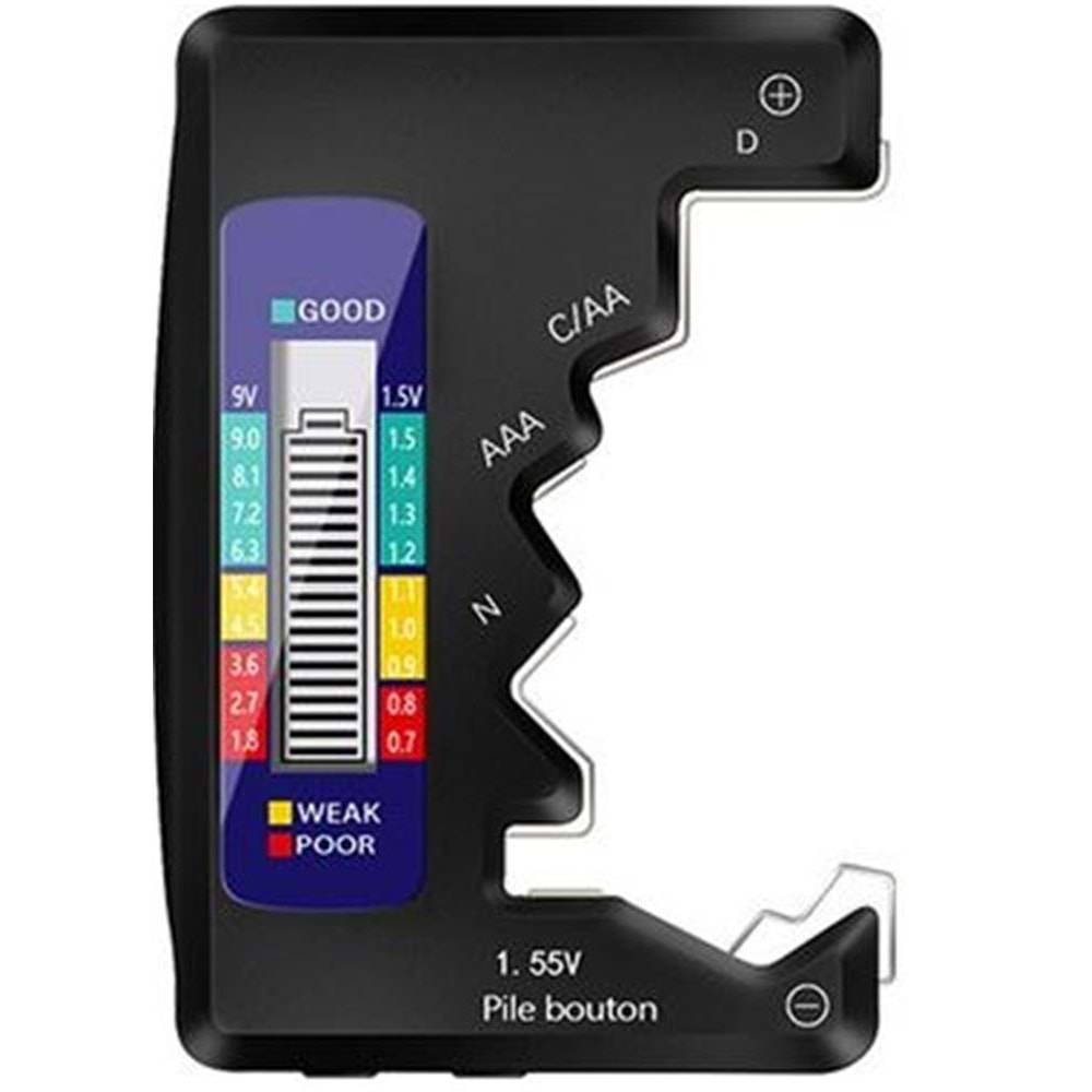 Sline M-005 Pil Test Cihazı 9V, 1.5V, AA, AAA, N Tipi Pil Testi