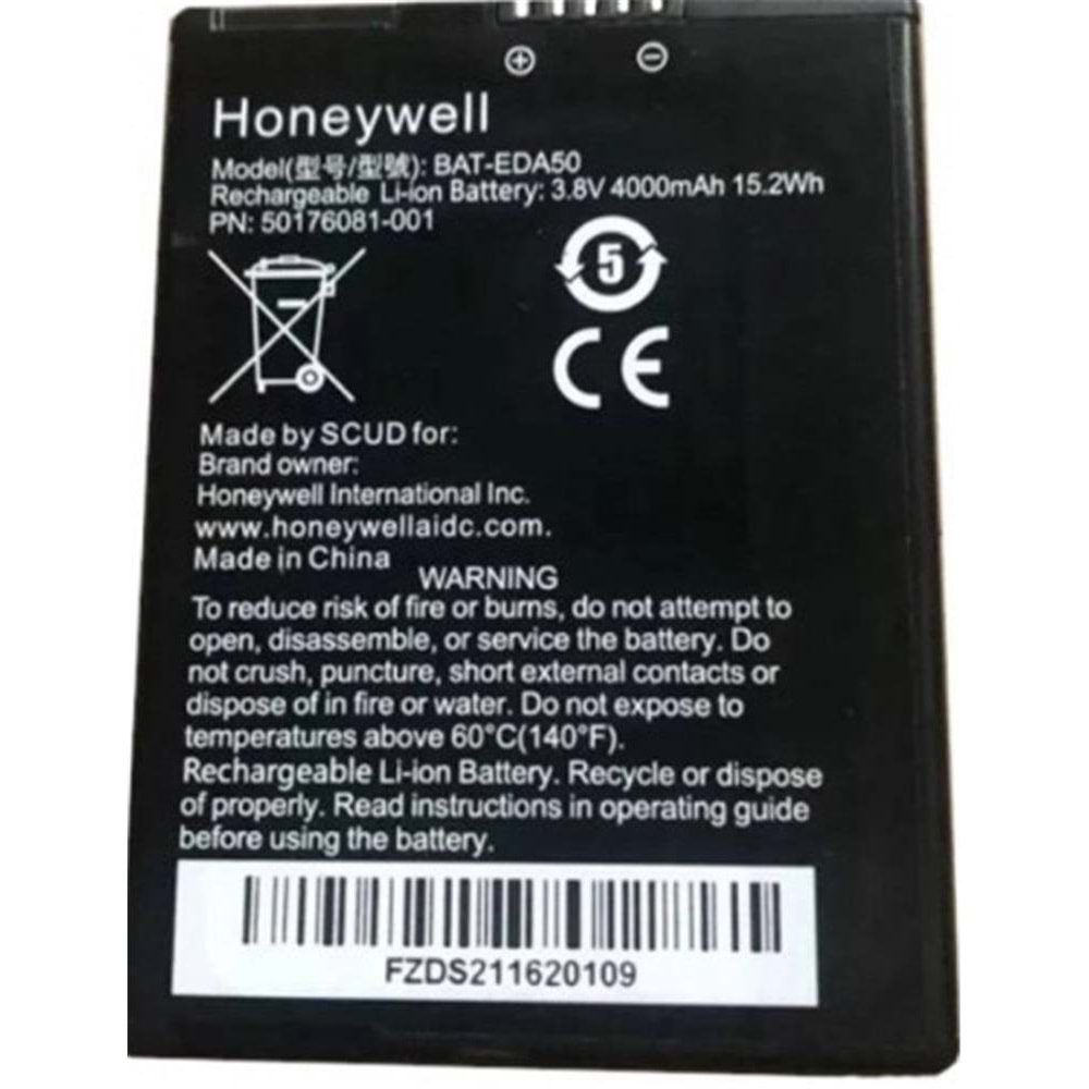 Honeywell 50176081-001 Eda50 Orjinal Batarya 